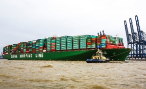 Felixstowe biggest ship