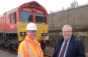 Port director Matthew Hunt, left, with transport secretary Patrick McLoughlin.