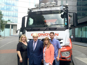 Members of the O’Donovan team at the Safer Lorry Scheme announcement with Mayor of London, Boris Johnson.