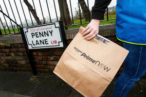 © Mike Poloway/UNP 01943884951. Amazon Delivery, Liverpool, Jan 2016.