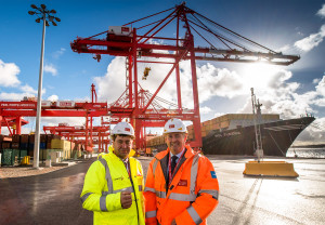 Peel Ports CEO Mark Whitworth (left) with Liam Fox MP.