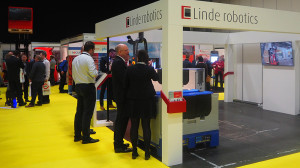 Linde robotics stand at IntraLogisteX. 