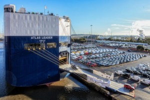 Port of Bristol showing vans for export