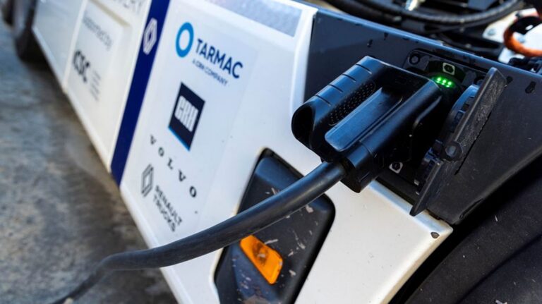 Tarmac plans five electric HGVs and London charging network